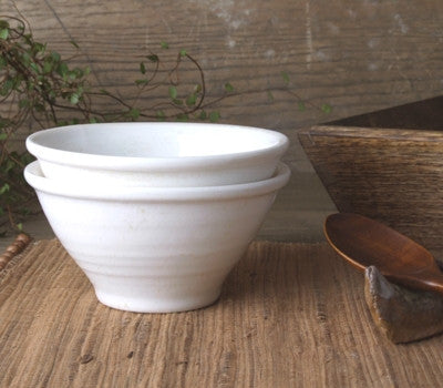 White Blooming and Fading Rice Bowl 2-Piece Set