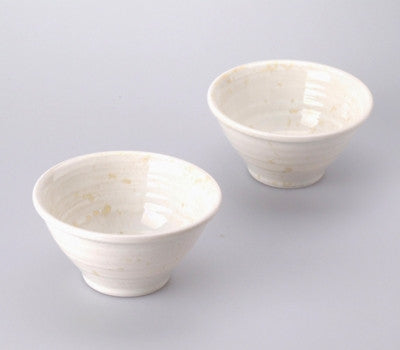 White Blooming and Fading Rice Bowl 2-Piece Set