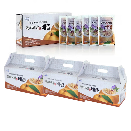 [SEPARATE FREE SHIPPING] Donguibogam Pear, Bellflower Root, Ginger Juice 100ml) (30 Packs per Box at 4 Boxes)