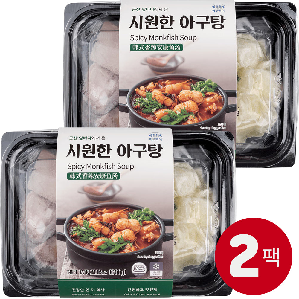[Free Separate Shipping] [Kkotma Fresh] Eobu Baekseo - Refreshing Monkfish Stew 600g X 2 Packs Expiration Date: May 27, 2027