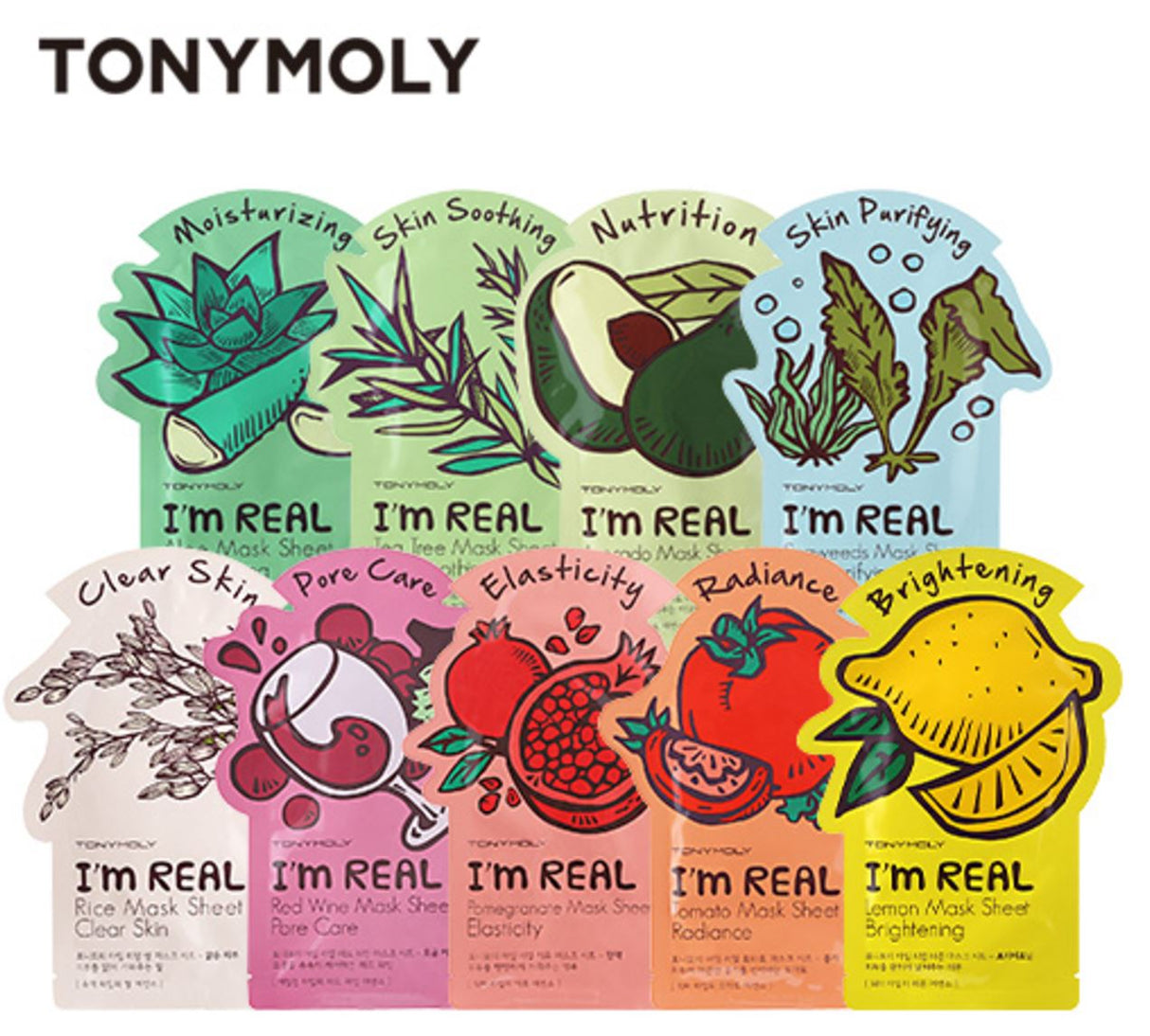 Tony Moly I'm Real Mask Sheets 11 Types
