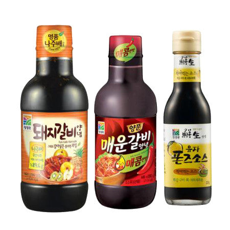 Spicy Rib Marinade + Pork Rib Marinade + Yuzu Ponzu Sauce