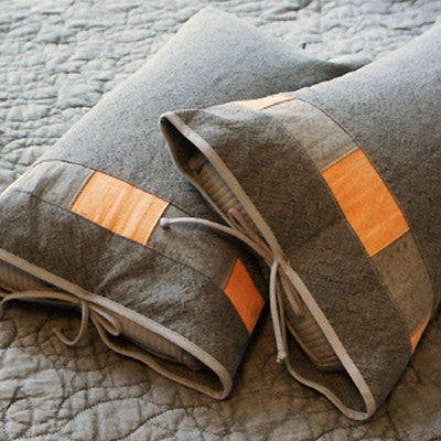 Charcoal patchwork buckwheat pillow