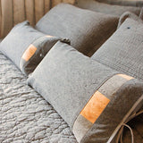 Charcoal patchwork buckwheat pillow