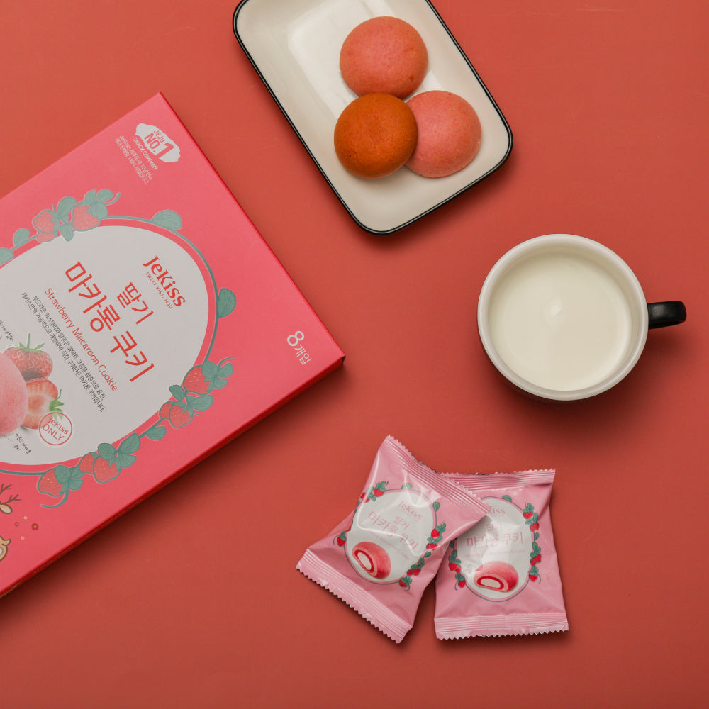 Jejudoda - Strawberry Macaron Cookies (20g x 8ea)
