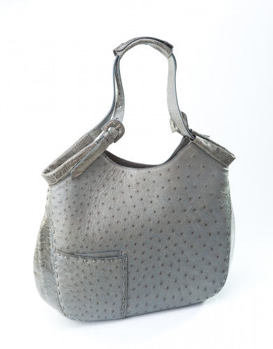 [Homiga] Handmade handbag featuring a mix of ostrich and crocodile leather (OTL 279420)