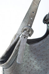 [Homiga] Handmade handbag featuring a mix of ostrich and crocodile leather (OTL 279420)