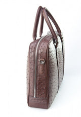 [Homiga] Handmade Ostrich Leather Handbag (OT 2790B02 Nicotine)