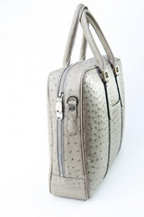 [Homiga] Handmade Ostrich Leather Handbag (OT 2790B20 Gray)