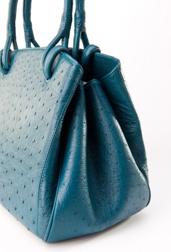 [Homiga] Handmade Ostrich Leather Handbag (OT 270187 Cobalt)