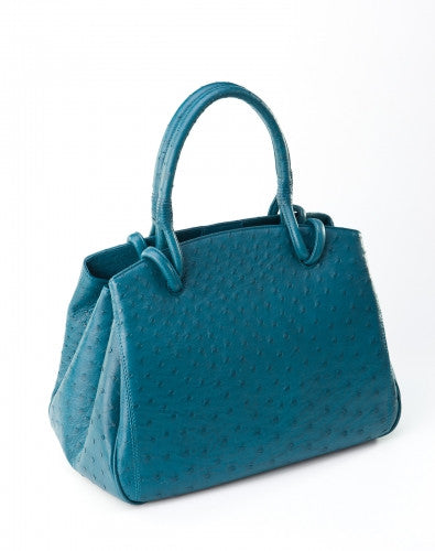 [Homiga] Handmade Ostrich Leather Handbag (OT 270187 Cobalt)