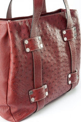 [Homiga] Handmade Ostrich Leather Handbag (OT 258762 Mahogany)