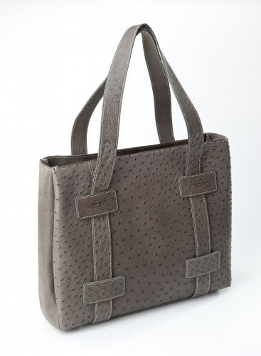 [Homiga] Handmade Ostrich Leather Handbag (OT 258784 Antracite)