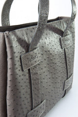[Homiga] Handmade Ostrich Leather Handbag (OT 258784 Antracite)