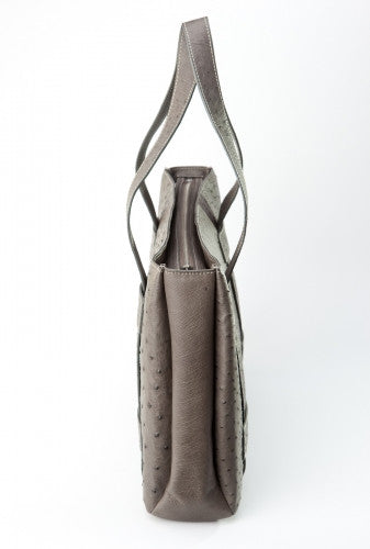 [Homiga] Handmade Ostrich Leather Handbag (OT 258784 Antracite)