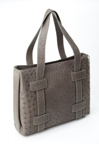 [Homiga] Handmade Ostrich Leather Handbag (OT 258784 Antracite)