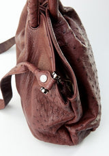 [Homiga] Handmade Ostrich Leather Handbag (OT 2063W66 Bordeaux)