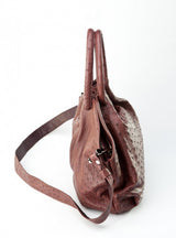 [Homiga] Handmade Ostrich Leather Handbag (OT 2063W66 Bordeaux)