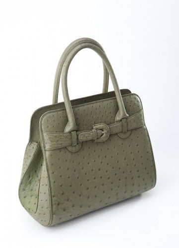[Homiga] Handmade Ostrich Leather Handbag (OT 281818 Green)
