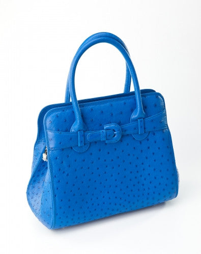 [Homiga] Handmade Ostrich Leather Handbag (OT 281898HK Blue)