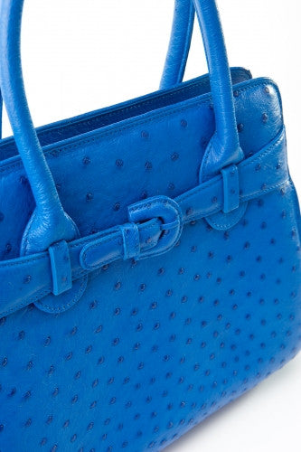 [Homiga] Handmade Ostrich Leather Handbag (OT 281898HK Blue)