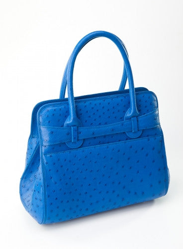 [Homiga] Handmade Ostrich Leather Handbag (OT 281898HK Blue)