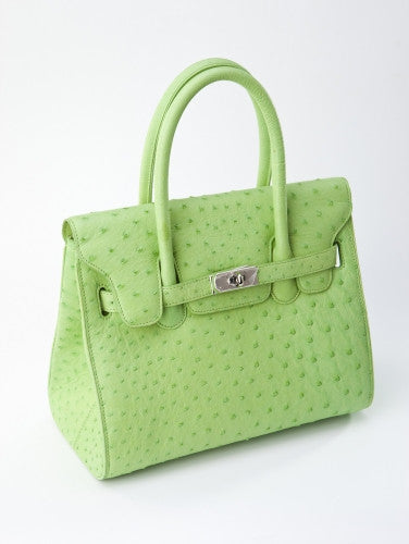 [Homiga] Handmade Ostrich Leather Handbag (OT 272644 OL/Green)