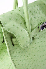 [Homiga] Handmade Ostrich Leather Handbag (OT 272644 OL/Green)