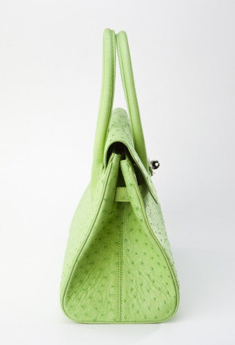 [Homiga] Handmade Ostrich Leather Handbag (OT 272644 OL/Green)