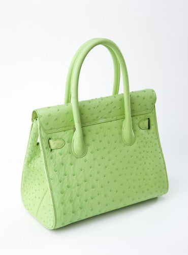 [Homiga] Handmade Ostrich Leather Handbag (OT 272644 OL/Green)
