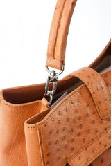 [Homiga] Handmade Ostrich Leather Handbag (OT 282436 Cognac)