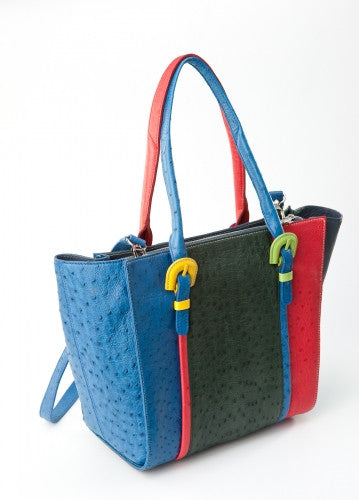 [Homiga] Handmade Ostrich Leather Handbag (OT 283931C Multi)