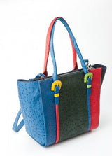 [Homiga] Handmade Ostrich Leather Handbag (OT 283931C Multi)