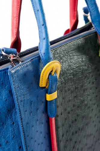 [Homiga] Handmade Ostrich Leather Handbag (OT 283931C Multi)