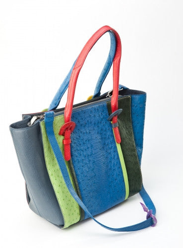 [Homiga] Handmade Ostrich Leather Handbag (OT 283931C Multi)