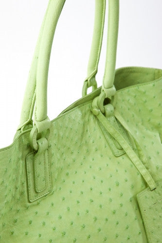 [Homiga] Handmade Ostrich Leather Handbag (OT 2385C44 OL/Green)