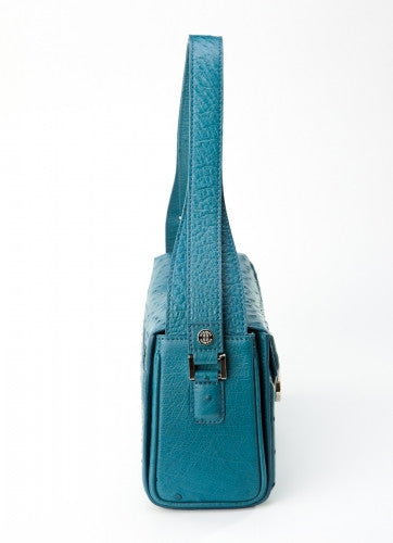[Homiga] Handmade Ostrich Leather Handbag (OT 2848H87 Cobalt)