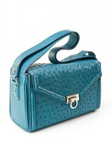 [Homiga] Handmade Ostrich Leather Handbag (OT 2848H87 Cobalt)