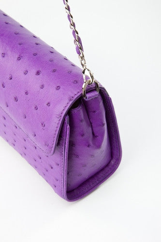 [Homiga] Handmade Ostrich Leather Handbag (OT 270911HK Violet)