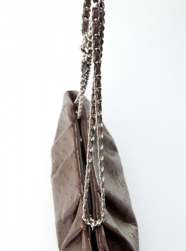 [Homiga] Handmade Ostrich Leather Handbag (OT 267015 Brown)