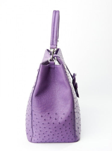 [Homiga] Handmade Ostrich Leather Handbag (OT 26914Z Lavender)