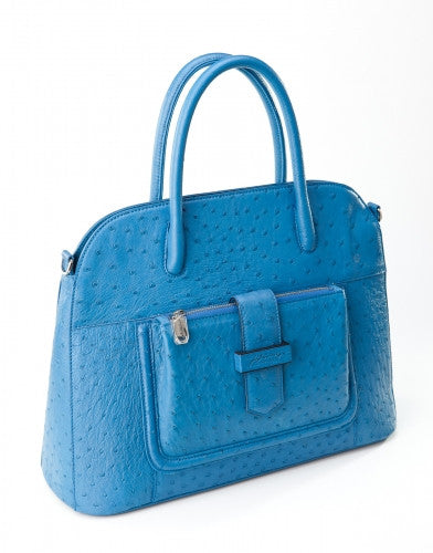 [Homiga] Handmade Ostrich Leather Handbag (OT 280908 Astral Blue)