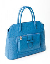 [Homiga] Handmade Ostrich Leather Handbag (OT 280908 Astral Blue)