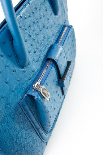 [Homiga] Handmade Ostrich Leather Handbag (OT 280908 Astral Blue)