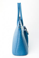 [Homiga] Handmade Ostrich Leather Handbag (OT 280908 Astral Blue)
