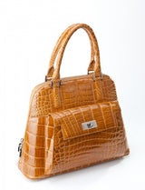 [Homiga] Handmade Crocodile Leather Handbag (CSP 282241 Gold Brown)