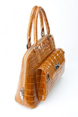 [Homiga] Handmade Crocodile Leather Handbag (CSP 282241 Gold Brown)