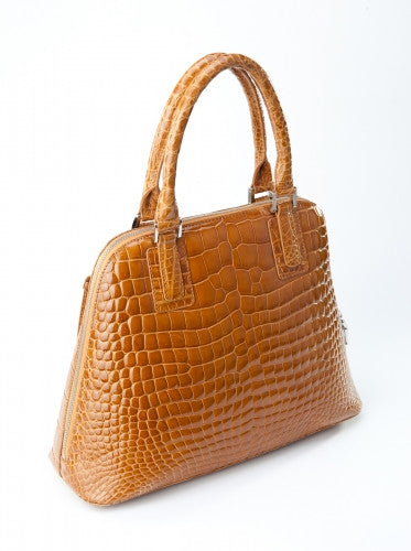 [Homiga] Handmade Crocodile Leather Handbag (CSP 282241 Gold Brown)