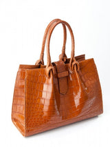 [Homiga] Handmade Crocodile Leather Handbag (CM 285724P Peanut)