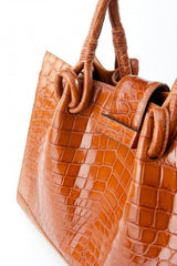 [Homiga] Handmade Crocodile Leather Handbag (CM 285724P Peanut)